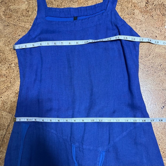 Inizio Linen Blue Dress Sz M - Picture 12 of 12